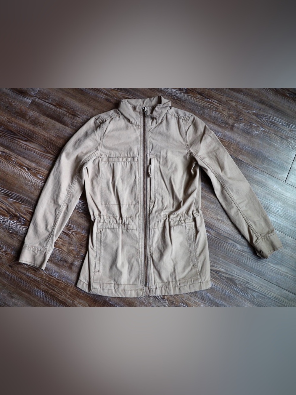 Madewell Womens XS Minimalist Tan Fleet Jacket 100% Cotton Safari Utility